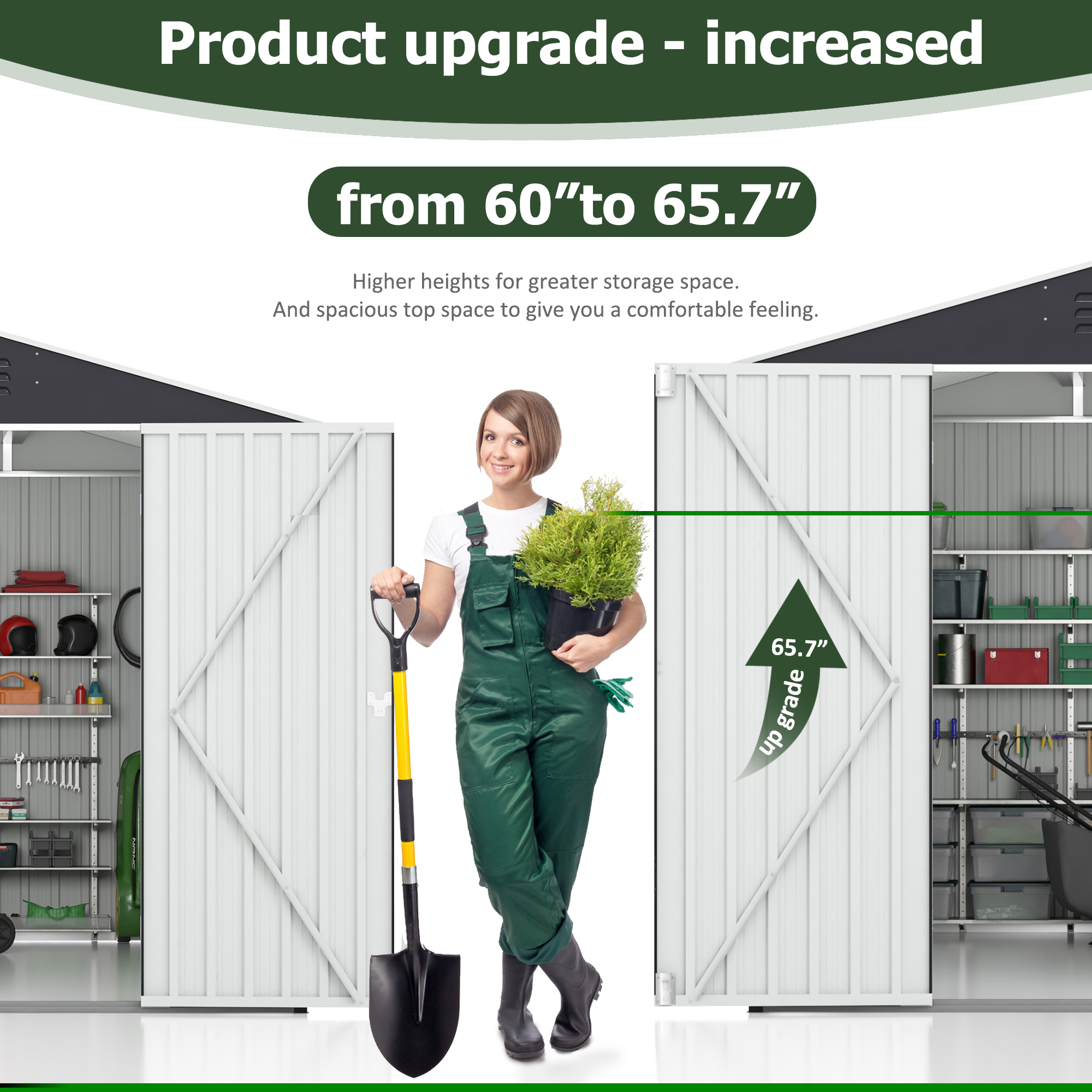 thumbnail image 5 of NETAJE 8'x10' Outdoor Metal Storage Shed with Updated Frame Structure and Lockable Doors for Backyard Garden Patio Lawn, 5 of 9