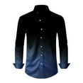 thumbnail image 3 of CLOISE Cute Tops for Men Trendy Big and Tall Collared Shirt Gradient Long Sleeve Pullover Outfits Clothes Navy 5XL, 3 of 8