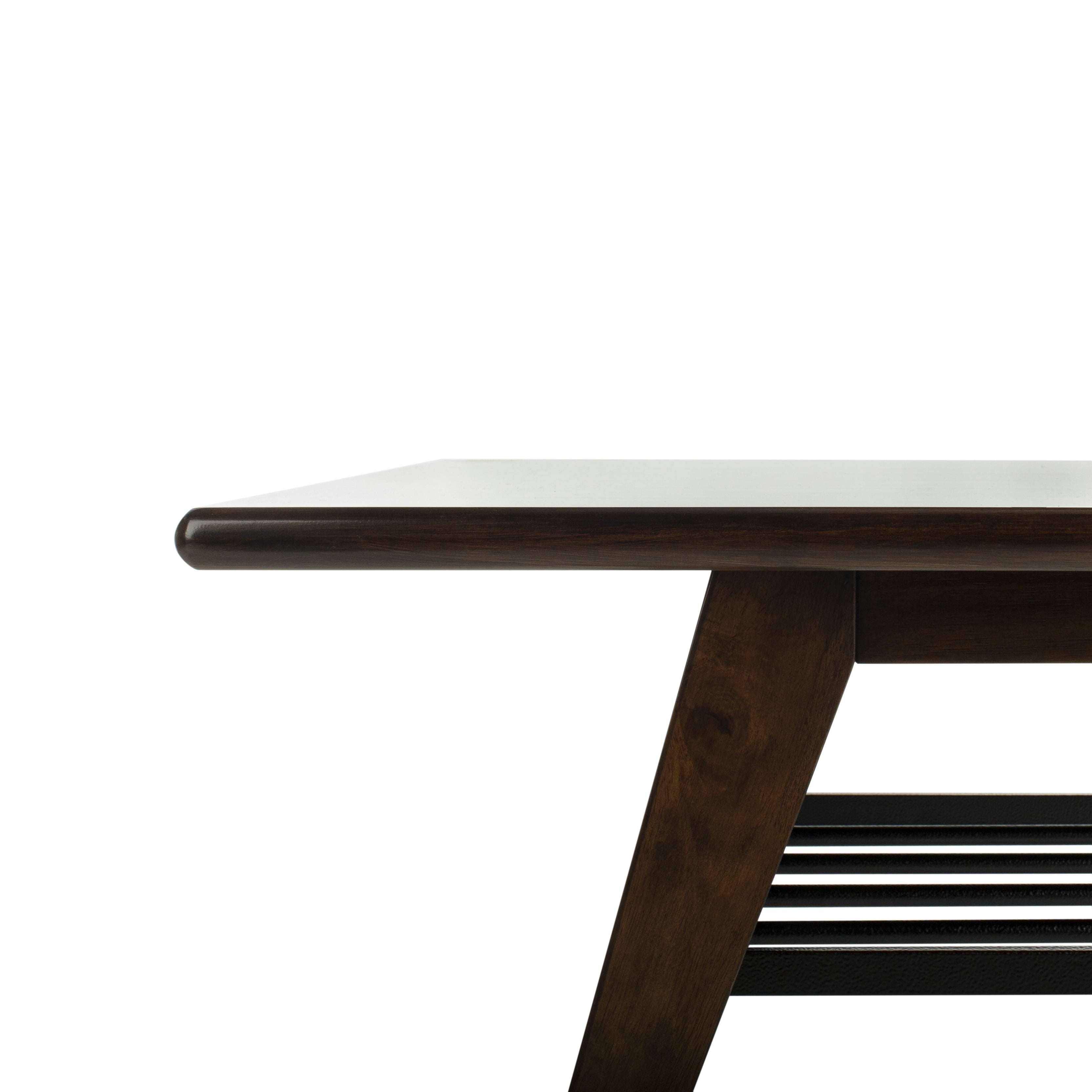 SAFAVIEH Seth 2 Tier Solid Traditional Coffee Table, Dark Walnut