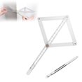 thumbnail image 1 of Aluminum Angle Finder Tool for Woodworking with Locking Mechanism, Silver Protractor, 1 of 6