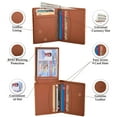 thumbnail image 5 of Maison De Noah Men’s Minimalist Flap Bifold Leather Wallet | Leather Inner lining | Slim Design for Front and Back Pocket | High Quality Bifold wallet | Ideal Gift for Men (Tan), 5 of 8