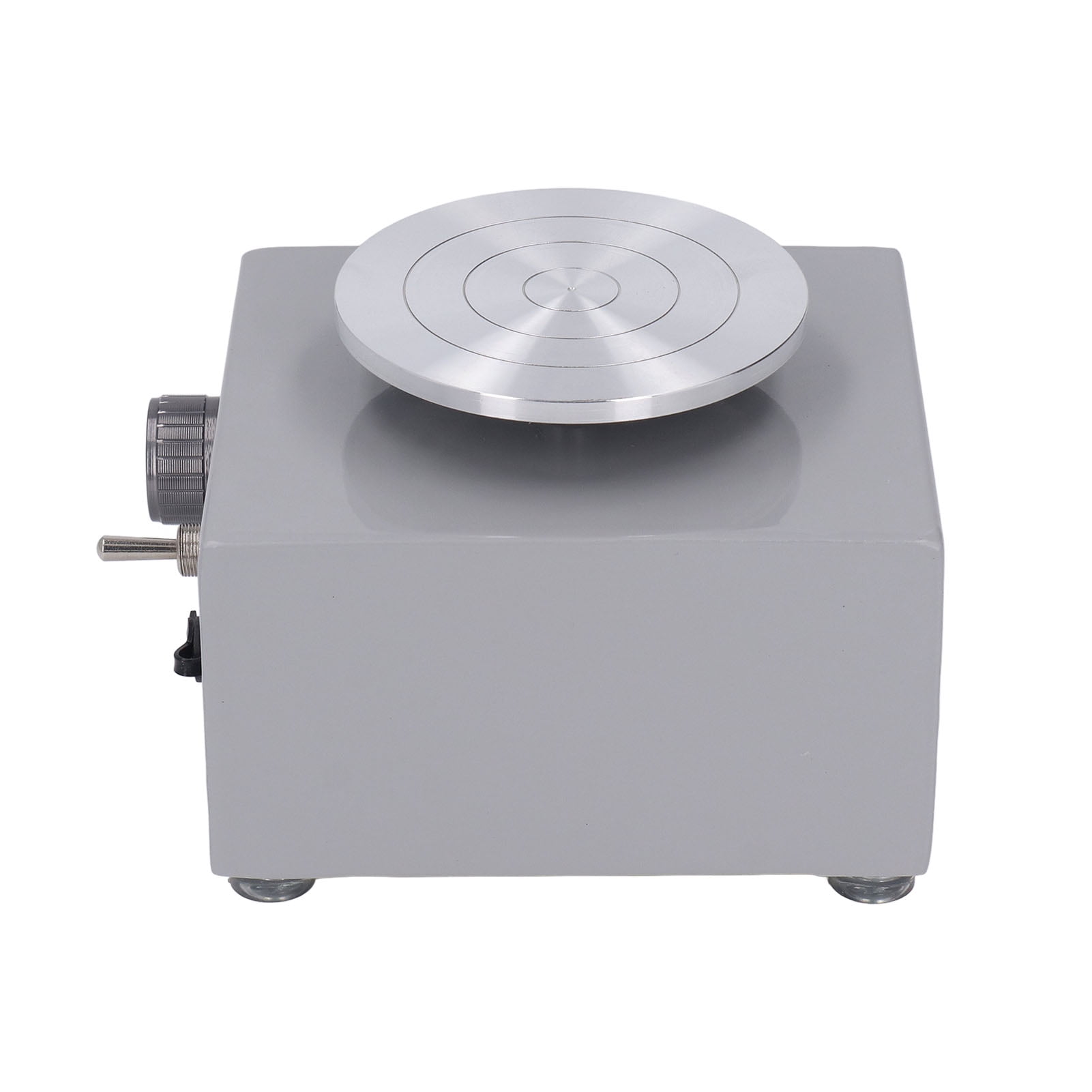 LAZIOEGR Mini Pottery Wheel for Kids Adjustable Speed Compact Pottery Machine with Detachable Basin Gray US Plug 10.24 inches / 26 cm