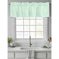 thumbnail image 2 of Green Stripes Valances for Windows, Rod Pocket Kitchen Valance Curtains - Soft & Washable Small Window Treatment for Living Room, Bathroom, Classic Vertical Striped 54x18inch, 1 Panel, 2 of 9