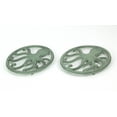 thumbnail image 2 of Distressed Coastal Cast Iron Octopus Sea Foam Green Trivet Set of 2, 2 of 3