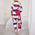 thumbnail image 5 of Junzan Pink Flamingos Print Womens Pajama Sets,Long Sleeve Button Down For Women Pjs 2 Piece, 5 of 9