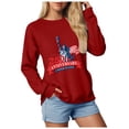 thumbnail image 4 of Leey-World 4th Of July Long Sleeve Shirts Women USA T Shirt Patriotic American Flag Men Women Kids July 4th T-Shirt(Red,2XL), 4 of 9