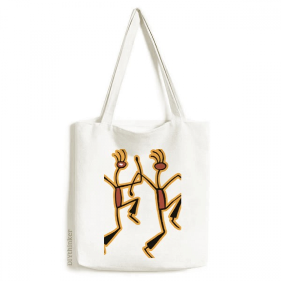 Egypt Figure Dancing Funny Pattern Tote Canvas Bag Shopping Satchel Casual Handbag