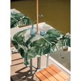 thumbnail image 2 of Outdoor Tablecloths with Umbrella Hole & Zipper, Palm Leaves Tropical 54x54 Inch Square Tablecloths, Green Botanical Summer Linen Waterproof Table Cloth, Patio/Pool/Picnic Table Covers, 2 of 8