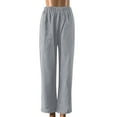thumbnail image 3 of Vedolay Womens Fashion Soft Straight Leg Solid Color Leisure Pants,Gray 4XL, 3 of 5