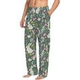 thumbnail image 2 of Xecao Retro Bunny Floral Men's Straight Lounge Pajama Pants: The Ultimate in Comfortable Sleepwear, 2 of 9