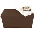 thumbnail image 5 of Lavish Home 30-inch Folding Storage Ottoman with Removable Bin (Brown), 5 of 11