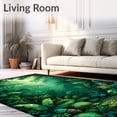 thumbnail image 2 of ODIKA 6'x9' Machine Washable Non-Slip Area Rug, Rainforest Canopy Boho Leaf Design Bathroom High Traffic Rug, Green, 56124, 2 of 7