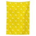 thumbnail image 3 of Ambesonne Bunny Tablecloth Rectangular Table Cover, White Rabbits Flowers Herbs, 52"x70", Yellow Mustard White, 3 of 4