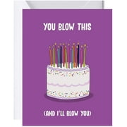 Funny Birthday Cards for Him / Her, Bday Gifts for him / her Greeting Cards (I'll Blow You)