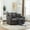 Gray, variant on New 56.3'' Upholstered Round Accent Cuddle Chaise with Pillows, Cozy Oversized Slipcovered Barrel Lounger Chair with Deep Seat Reading Armchair for Club, Living Room, Bedroom, Office, Lounge, Gray