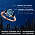 thumbnail image 2 of Gem Stone King 3.54 Ct Millennium Blue Mystic Topaz Black Diamond 18K Rose Gold Plated Silver Ring, 2 of 6