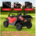 thumbnail image 4 of BeesClover 24V Electric Ride on Dump Truck for Kids, 2-Seater 4WD Remote Control Car with Electric Dump Bed & Shovel, LED Lights, Music Player, Max Speed 5Mph, 4 of 8