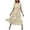 Beige, variant on Women's Floral Printed Midi Dresses Crew Neck Short Sleeve Dress Flowy Tired Bohemian Sundress for Beachwear