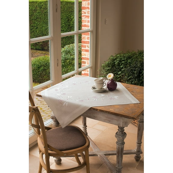 Vervaco Cross Stitch Tablecloth Kit Gray Elegance 32" x 32"