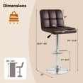 thumbnail image 3 of Costway Modern Swivel Bar Stools Set of 2 with Heavy-duty Metal Base & Footrest Back Brown, 3 of 9