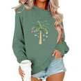 thumbnail image 4 of SYMOID Womens Oversized Christmas Cotton Sweatshirt, Palm Tree Bauble Print, Comfortable Breathable, Green, S-XXL,Size L, 4 of 6