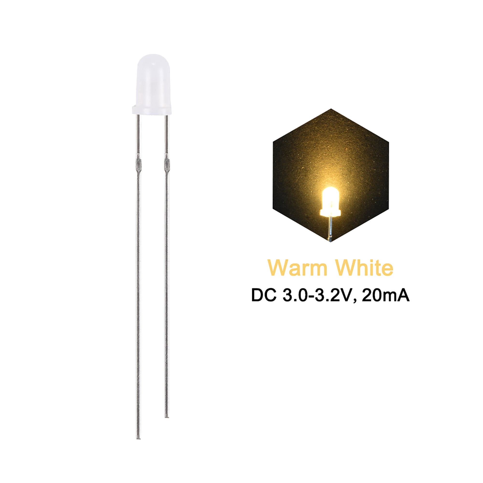 Resistors FREE POSTAGE UK ONLY LED's  Warm White 3mm  x10 inc 