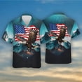 thumbnail image 5 of Camisas con la bandera de EE. UU. 2024 para hombre, camisa hawaiana con estampado 3D de águila americana para hombre, camisetas de moda de manga corta para playa, blusas, camisas, 5 of 5