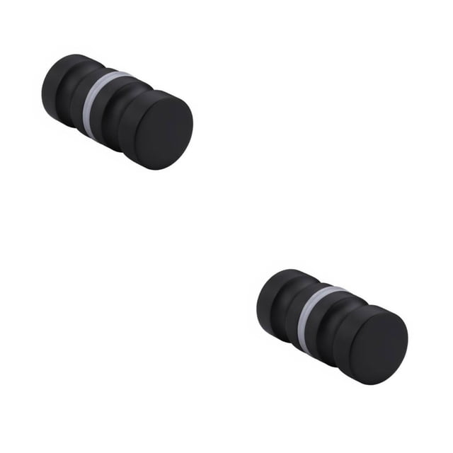 Wosthever aleación de aluminio back-to-back tirador de la puerta de un solo vidrio manija de la puerta de la ducha manija del gabinete herrajes L/Negro 2piezas