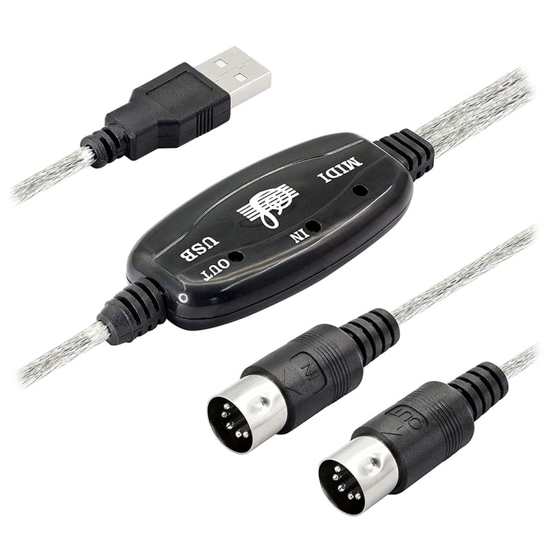 evitar Amabilidad simultáneo USB MIDI Cable Adapter, USB Type A Male to MIDI Din 5 Pin In-Out Cable  Interface with LED Indicator for Music Keyboard - Walmart.com