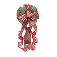 thumbnail image 1 of Christmas Tree Decoration Bow Red Buffalo Plaid Burlap Top Cloth Decorative LED Hanging Polyester Xmas Gift Ribbon, 1 of 6