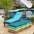 thumbnail image 5 of Outdoor Chaise Cushion, 21 in x 72 in, Weather-Proof, Rain-Proof, Fade Resistant Patio Cushion for Chaise Lounger Pool Blue Leala, 5 of 10