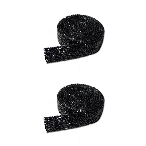Pegatinas Bearachild Bling de diamantes de imitación resina Cristal decoración negro 1 2.5 cm 2piezas