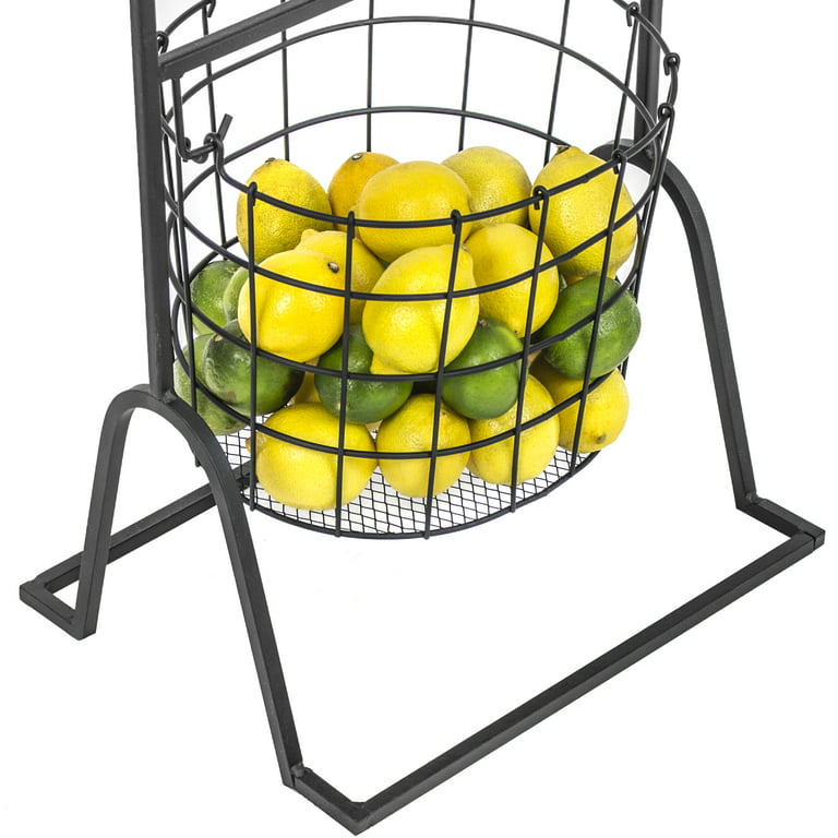 Sorbus 3-Tier Wire Market Basket Stand for Fruit, Vegetables, Toiletries,  Household Items, and More, Stylish Tiered Serving Stand Baskets for  Kitchen,