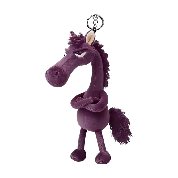 Cute Purple Horse Plush Keychain, Zodiac Lucky Horse Pendant, Soft Stuffed Animal Bag Charm Toy, Ideal For Equestrian Enthusiasts & Collectors, High-Quality New Year Decoration.