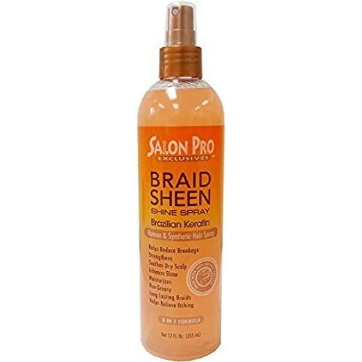 Salon Pro Braid Sheen Shine Spray Keratin 8 in 1 Formula 12 fl oz
