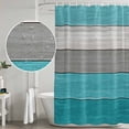 thumbnail image 4 of Turquoise Wood Grain Shower Curtain Set - 48" x 72" Washable Bathtub Curtain with 12 Hooks, Country Retro Wooden Plank Gray Waterproof Fabric Stall Shower Curtains for Bathroom/Bathtub Décor, 4 of 6