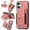 Pink, variant on Back Case Compatible with iPhone 16 Plus, Adjustable Ring Holder PU Leather Card Slots Wrist Strap Support Magnetic Car Mount RFID Blocking Phone Case Cover for iPhone 16 Plus, Black