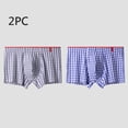 thumbnail image 2 of Plebaso Men's Plaid Boxer Briefs Breathable Cotton Underwear for Men Comfortable Lounge Boxer Shorts, 2 of 5