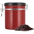 thumbnail image 1 of 1.5L Coffee Canister,Air-Resistant Stainless Steel Coffee Bean Container/Storage Box for Coffee Tea Cocoa Cereals Pasta Oatmeal Nuts and Sugar (Red Wi, 1 of 4