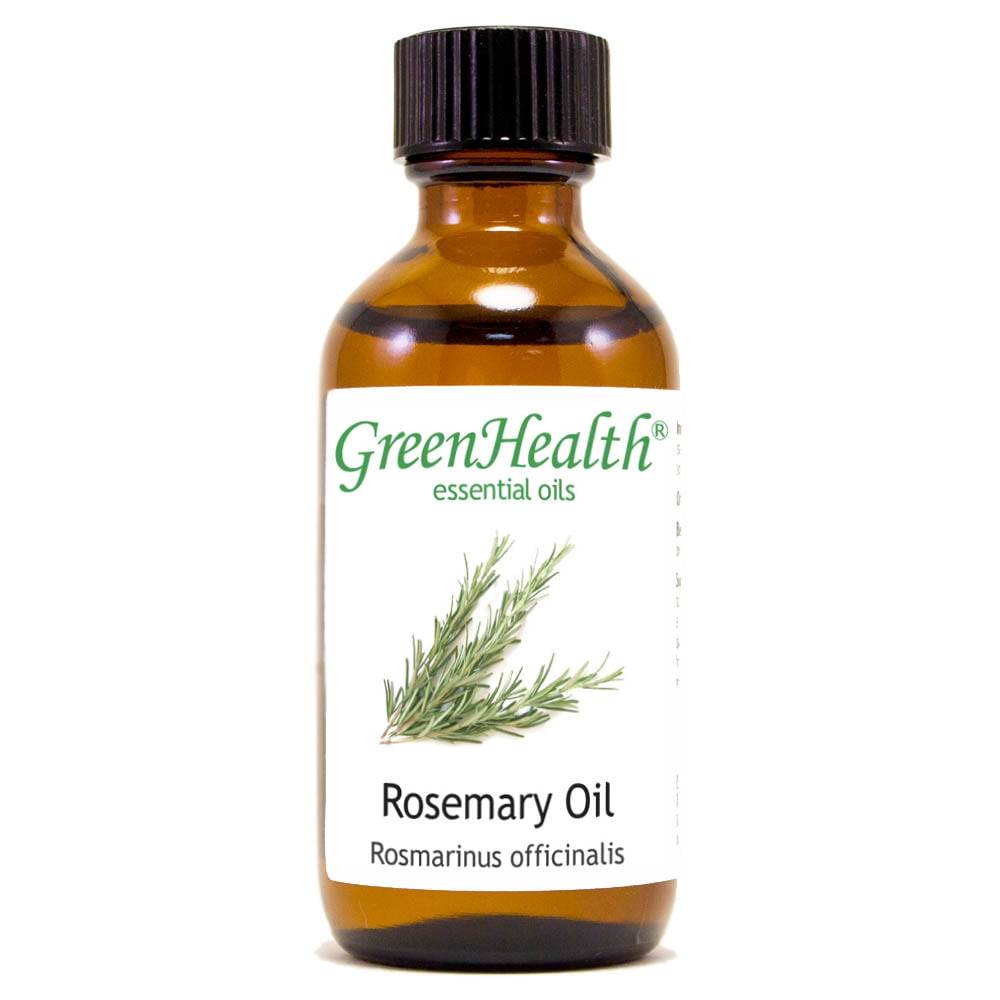 Rosemary Essential Oil - 2 fl oz (59 ml) Glass Bottle w/ Cap - 100% Pure Essential Oil by GreenHealth