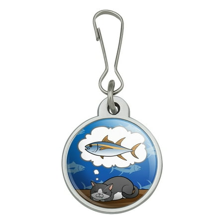 

Cat Dreaming of Fish Jacket Handbag Purse Luggage Backpack Zipper Pull Charm