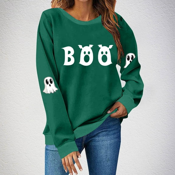 Heisall Womens Hoodie 2025 Autumn Winter Long Sleeve Hooded Pullover Halloween Print Loose Casual Fashion Sweatshirt