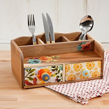 Pioneer 10.63-Inch Flatware Caddy, 10.63-Inch Flatware Caddy / Rustic Elegance By The Pioneer Woman