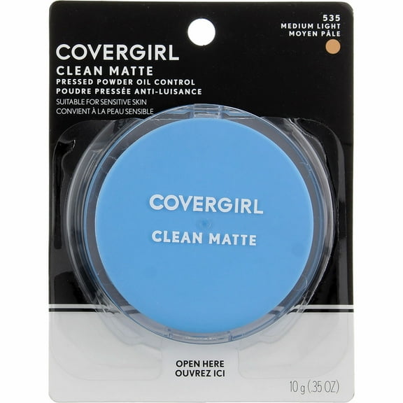 CoverGirl Clean Oil Control Compact Pressed Powder, Medium Light [535] 0.35 oz