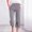 Gray, variant on Sakmal Cotton Linen Capri Pants Women Wide Leg High Waisted Pants Floral Lightweight Drawstring Summer Women's Capris L