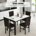 thumbnail image 5 of Recaceik Dining Table Set for 4, Furniture 5 Piece Faux Marble Dining Set, 4 Faux Leather Metal Frame Chairs, Dinette, Compact Space w/Artificial Marble for Small Spaces, Dining Room, Kitchen, 5 of 5