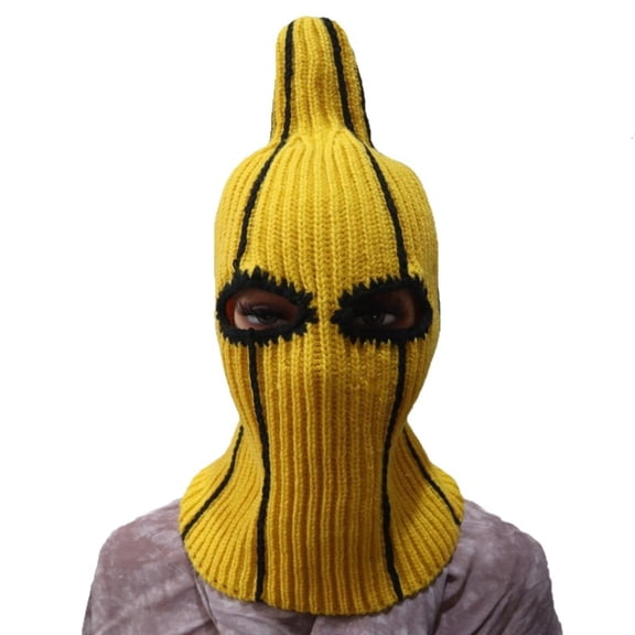 Osdhezcn Stretchy Acrylic Banana Shaped Balaclava Mask Comfortable Full Face Coverage For Cold Weather Outdoors Unisex