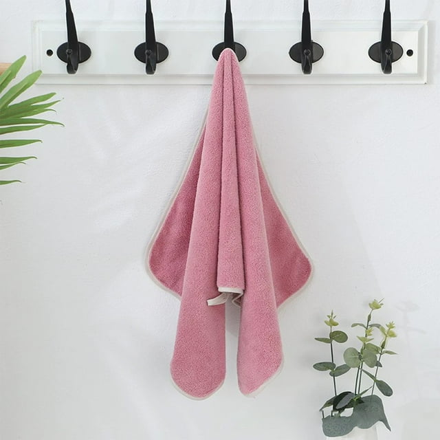 High Density Imitation Wool Bath Towels Super Absorbent & Quick Dry Eco-Friendly Face & Hand Towels for Gym Spa Travel or Home Multi-Color Soft Coral Fleece
