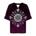 thumbnail image 5 of Xdegoge Short Sleeve Womens Tops Plus Size V Neck T Shirt Floral Printed Summer Tunic Tops Oversized Loose Fit Boho Tshirts Trendy Dressy Casual Blouses Flash Deals of The Day Online Sales, 5 of 5