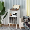 thumbnail image 6 of Record Player Stand with Open Vinyl Storage, Record Player Table Holds up to 160 Albums, Vinyl Record Player Shelf for Living Room, White, 6 of 8
